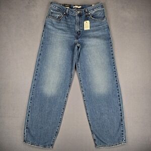 Levi's Premium Baggy Dad Jeans Womens 29x32 Medium Blue Wash Relaxed Straight